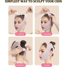 Beauty Face V-face lifting and tightening bandage, Chin Strap for Double Chin for Woman, V-Line Shaping (1Pack) (Grey, One Size)