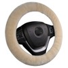 Soft Fluffy Warm Genuine Sheepskin Car Steering Wheel Cover, Fuzzy