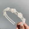 Yienate Elegant Rose Flower Crown Headband Plastic White Rose Flowers
