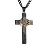 HZMAN Cross Necklace for Men Stainless Steel Retro Jesus Crown