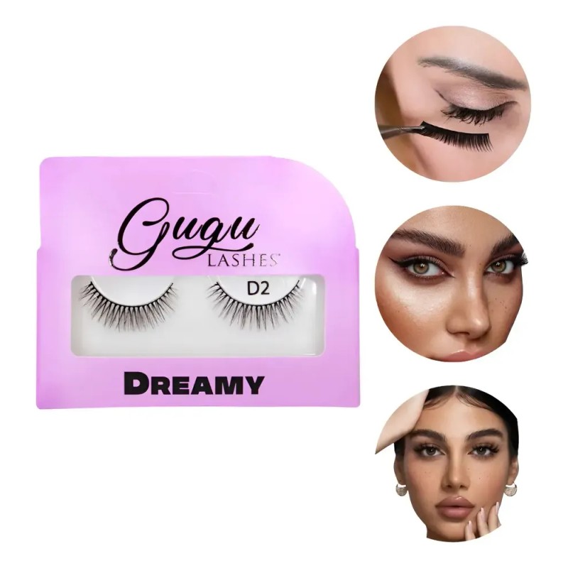 Pestañas Gugu Lashes D02 Hipoalergénicas, Modelo Natural
