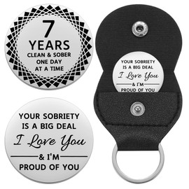 Ukodnus 7 Years Sobriety Coin, AA/NA Medallion Recovery Chips, Sober for Men Women in Recovery, Seven Years Clean Alcoholic/Narcotics Anonymous Sober Gift Token