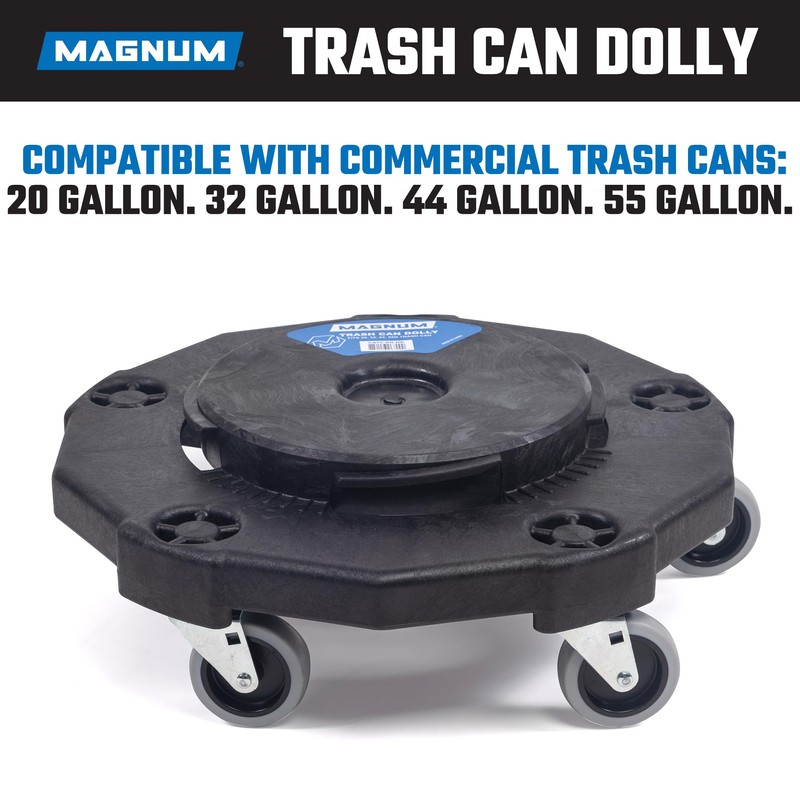 Magnum Tool Trash Can Dolly with Wheels, Heavy Duty Universal
