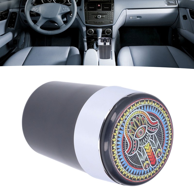 Car Ashtray Smokeless Blue LED Ashtray Cup Holder with Double