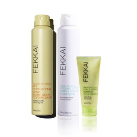 FEKKAI Extend and Refresh Trio Bundle - Includes Full Blown Volume Texturizer (5.5 oz), Clean Stylers Volume Lock Hairspray (7 oz) + Apple Cider Detox Scrub (2 oz) - Vegan, Cruelty-Free