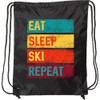 inktastic Skiing Eat Sleep Ski Repeat Drawstring Bag Black 344df