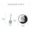 CRMAD Larimar Leverback Earrings Sterling Silver Teardrop Filigree Dangle Drop