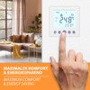 Digital Flush-Mounted Thermostat White with 8 cm Display Diagonal –