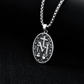 Shusukue Saint Michael Necklace Sterling Silver Archangel Necklace Religious Pendant Amulet Jewellery for Christian, Sterling Silver