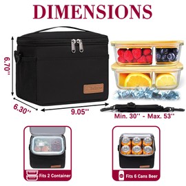 TuErcao Mini Cooler Small Ice Chest Leakproof Soft Cooler Bag for Beach Camping Travel Cooler for Car, Insulated Cooler Lunch Box for Men Work Picnic, Black