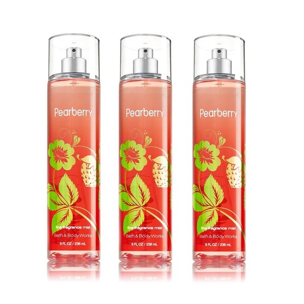 Bath & Body Works Pearberry Fine Fragrance Mist, 8 Oz - Pack of 3
