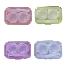 Color Control Case, Portable Contact Box, Hard Contact Lens Case, Contact Lens Case, Soft Lens, Hard Lens, Transparent Contact Lens Organizer for Home, Dorm, Travel, Business Trips, 4-Piece Set, Soft