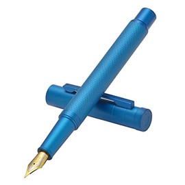 Asvine - Hong Dian Forest 1851 - Pluma estilográfica de punta media, diseño clásico con convertidor y estuche de metal, color celeste