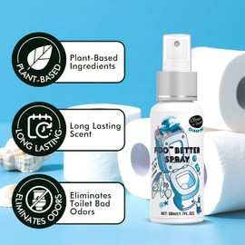 Clean-n-Fresh Toilet Spray, Variety 3 Pack - Ocean Mist/Eucalyptus/Beach Coco, Bathroom & Toilet Odor Elimination, Travel Size Toiletries, Total 5.1 Fl Oz