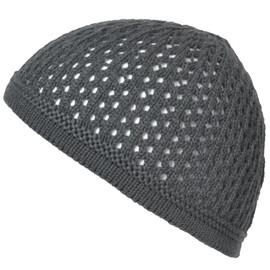 [Casual Box] CHARM Islamic Watch Hat, One Size Fits Most, 6 Colors Available, Openwork Knitting, Thin, Knit Hat, Cap, Summer, Men's, Women's, gray