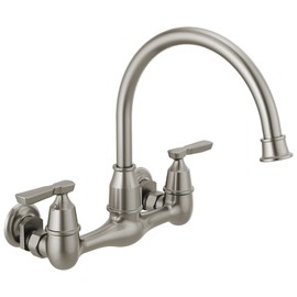 Delta Corin Wall Mount Kitchen Faucet, Brushed Nickel Stainless Steel, Single Handle, Model 22722LF-SS