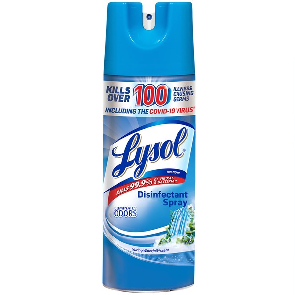Lysol Disinfectant Spray, Sanitizing and Antibacterial Spray, For Disinfecting and Deodorizing, Spring Waterfall, 12.5 Fl Oz, (Packaging May Vary)