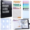 TSHFLYSNB 100 Envelope Savings Challenge Binder, A5 PU Leather Money