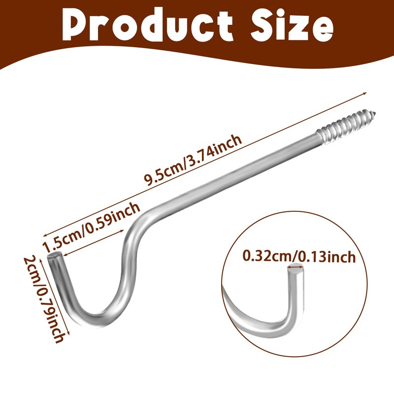 4 Pieces Single Curtain Rod Support, Silver Simple Curtain Rod
