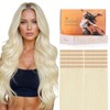 DOORES Tape in Hair Extensions, Platinum Blonde 18 Inch 10pcs