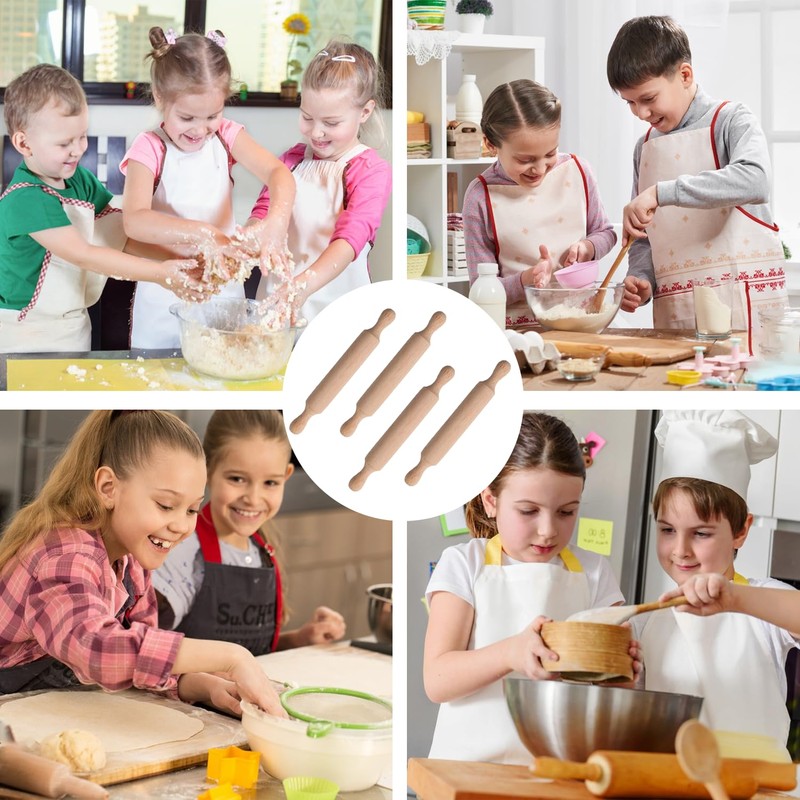 Mini Rolling Pins 6 Pack Wooden Rolling Pin (Small) for