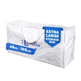 Extra Large Storage Bag - Heavy Duty 45x22x16 Inches Huge Tote Duffel with Max Load of 100 lbs. (45kg) - Tear-resistant & Water-resistant Polypropylene Woven Cloth, With Zippers