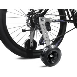 MOSHAY Roll Over Picture to Zoom in Bicycle Training Wheels Fits 16 18 20 22 24 Inch Children's Variable Bicycle (Black2)