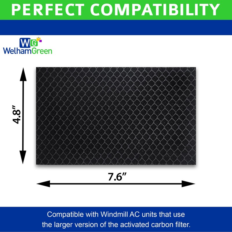 Activated Carbon Filter 4-Pack Compatible with Windmill Air Conditioner, 7.6″