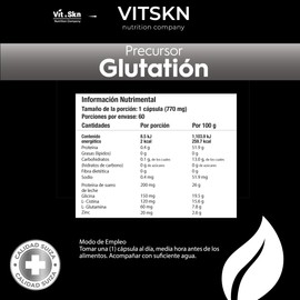 Precursor de Glutatión Skin Vit 60 Cápsulas | Fórmula Super Premium | Vegano | 2 Meses de Uso