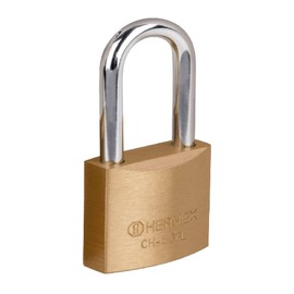 Iron padlock, brass color, 50mm long, box, Basic