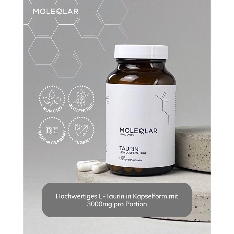 MoleQlar Taurine Capsules 90 Pieces - 3000 mg High Purity