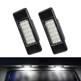 VIGORFLYRUN PARTS LTD 2pcs LED License Plate Light, Canbus Error Free White 6000K 18SMD LED Light for Peugeot 106 1007 207 307 308 3008 406 407 508 806 Citroen C2 C3 C4 C5 C6 DS3