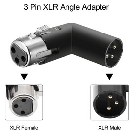 Xiatiaosann XLR 3 Pin Male Angle Adapter Dual Male and Female 90 Degree Adjustable for Mixing Console Microphone Audio Equipment 4 Different Angles Right Left Socket Metal 2 Pack