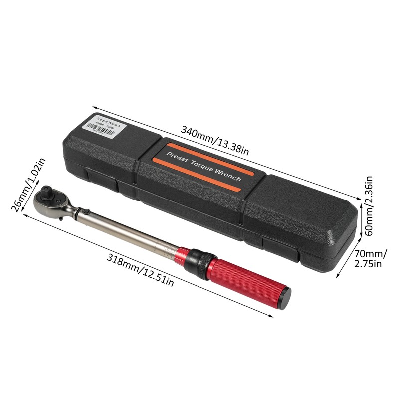 3/8-inch Drive Click Torque Wrench 72-Tooth Dual-Direction Reversible Torque Wrench