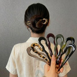 Lumiere hairpin U-shaped wavy bun hair, 1 piece, yellow / 루미에 헤어비녀 U자형 웨이브 올림머리, 1개, 옐로우