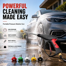 Pressure Washer Spray Gun for Car Cleaning – Adjustable Wand with Quick-Connect Tips for Outdoor Washing