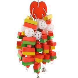 Large Bird Parrot Toy, Wooden Blocks Bird Chew Toy, Natural Wooden Block Bird Parrot Chewing Toy, Parrot Toy for Large Medium Parrots, African Grey Parrot, Macaw Toy