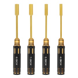 Doyeemei Hex Nut Driver 4pcs Nut Driver RC Repair Tool RC Model Tool Hex Driver Wrench Precision Nut Driver Set Starter Tool Set Hex Socket Nut Driver Model Airplane Repair 4.0/5.5/7.0/8.0mm