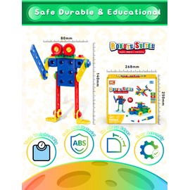 Riswistoy 82 Pieces Construction Toy Set, Construction Toy, Robot and Vehicle Construction Kits for Children, Creative DIY Building Set, Ideal Educational Gift for Children