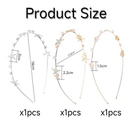 3 Pieces Of Starfish Headband, Diamond-Clad Headband, Simple Hair Accessories, Marine Element Hair Accessories, And Hairstyle Decorations.