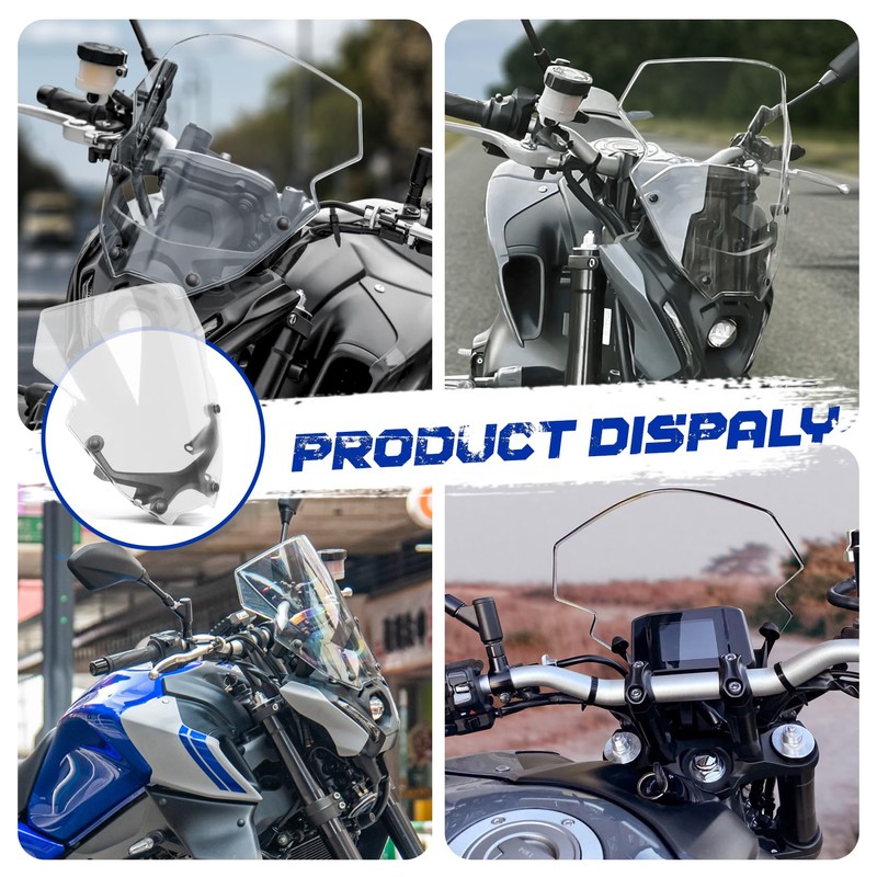 12" Motorcycle Windshield for MT09 MT-09/SP FZ09 2021 2022 2023