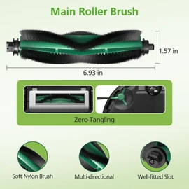 10 Pcs Accessories Kit Compatible with iRobot Roomba Q052 / 105 Vac / 105 Combo Robot Vacuum, Include 1 Main Brush 4 Side Brush 4 Filter 1 Clean Brush
