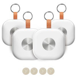 Tracker Tags 4 Pack, Luggage Tracking Tags Compatible with Apple Find My (iOS Only), Key Finder Locator with Sound,Air Tag,Item Finder for Keys, Bags, Suitcases and More, White