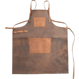 Petromax 13280 Leather Apron, Cross Back Strap, Brown