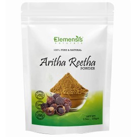 Elemensis Naturals Pure & Natural Aritha/Reetha/Ritha/Soapnuts (Sapindus Mukorossi) Powder For Silky & Smooth Hairs, 200gm