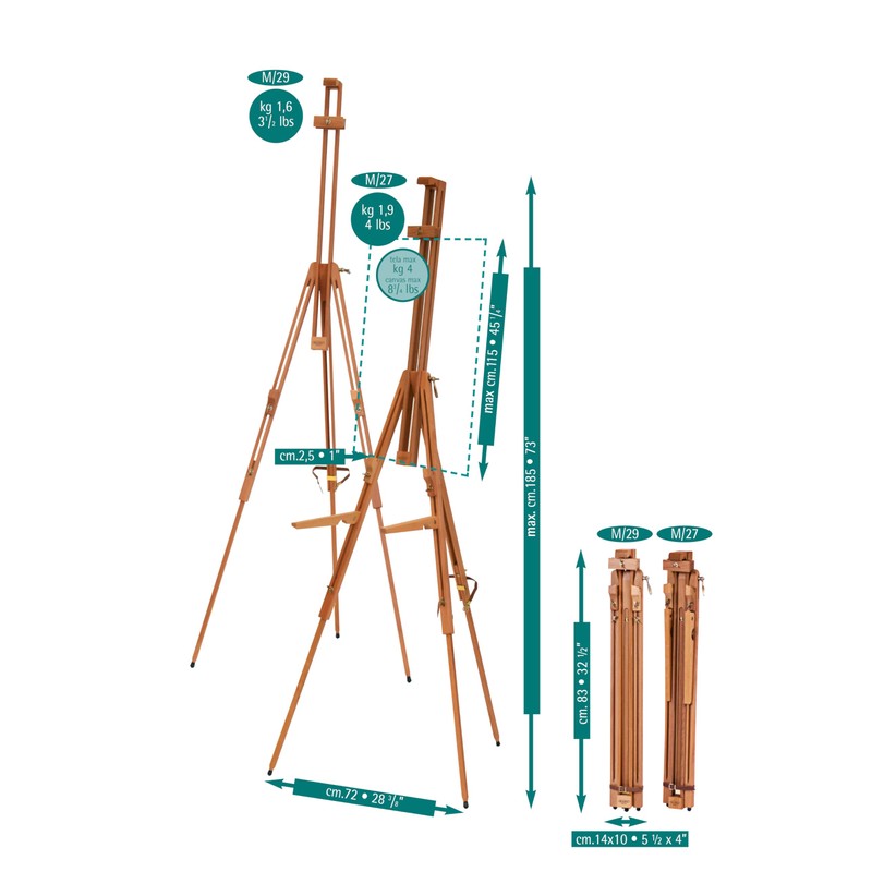 Mabef Field Large Basic Folding Easel, Natural