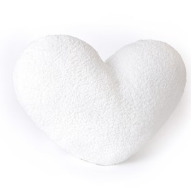 AELS Heart Shaped Pillow, 20 Inches Heart Decorative Throw Pillows, Boucle Love Pillows Cute Pillow, Valentines Day Decorations, Wedding Decor, Living Room Bedroom Nursery Decor, White