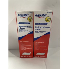 EQUATE (2) Equate Hydrocortisone Cream, 1 oz Exp 02/26 And Up “Boxes Damaged”