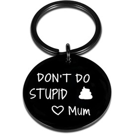 HZJ-AIGO Funny Gifts for Teenage Boys Girls,Love Mum Keychain,Novelty Gifts for Boys Girls,Stocking Fillers for Teenage Boys Girls(Black)