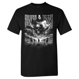 Silver & Black Men's Skull T-Shirt for Las Vegas Fans (Black Shirt, S)